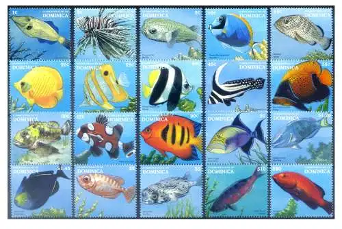 Dominica. Definitiv. Fauna. Fische 1996.