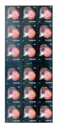 USA. Flagge und Feuerwerk 2014. Kleinbogen.