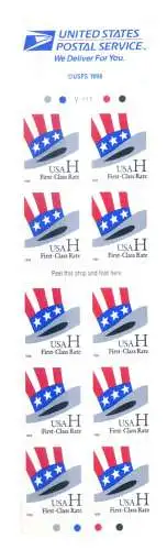 USA. Zylinderhaube H 1998. Kleinbogen.