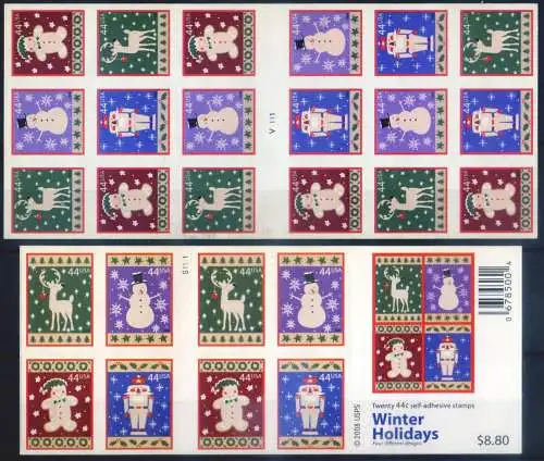 USA. Weihnachten 2009. 2 Miniblätter.