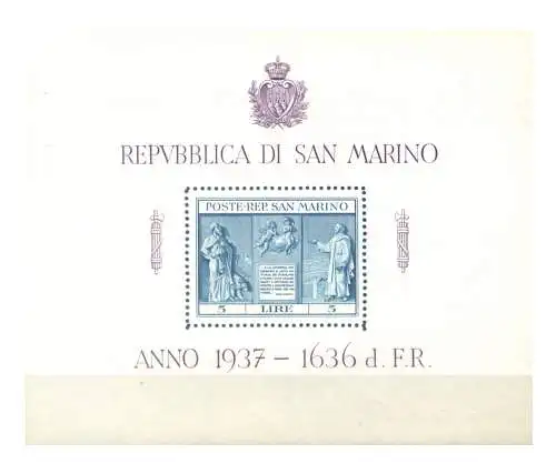 San Marino. Unabhängigkeit 1937.