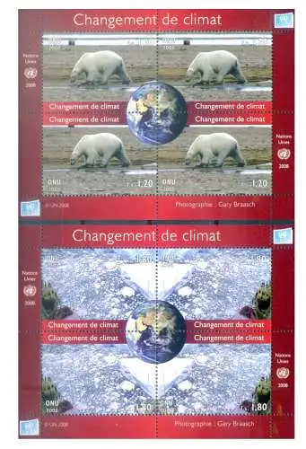 Vereinte Nationen. Genf. Klimawandel 2008. 2 Zettel.