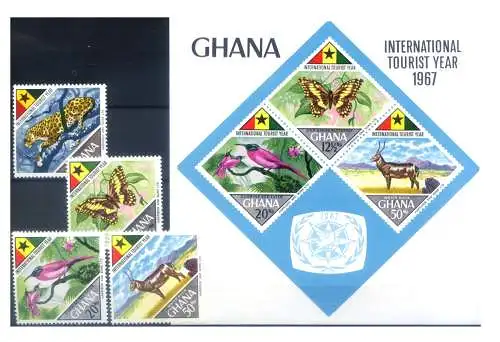 Ghana. Tourismus 1967. Serie + Zettel.