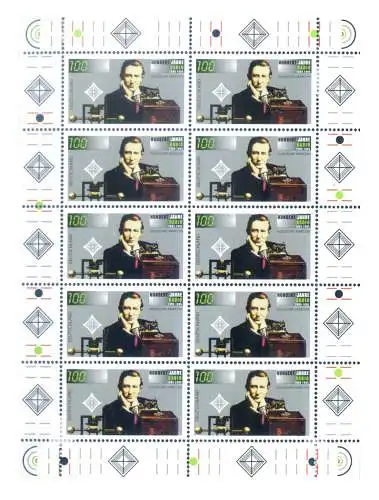 Westdeutschland. Guglielmo Marconi 1995. Kleinbogen.