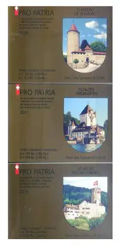 Schweiz. Pro Patria 2016-2018. 3 Hefte.