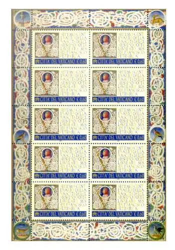 Vatikan. Francesco Petrarca 2004. Kleinbogen.