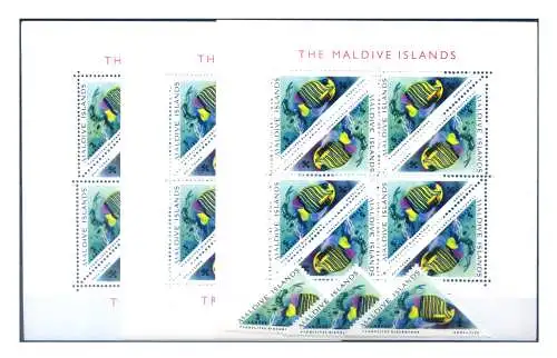 Malediven. Fauna. Fische 1963. Serie + Kleinblätter (sehr selten).