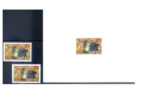 Neukaledonien. Fauna. Fische 1988. Serie gezahnt + ungezähnt + 2 Testkartons.