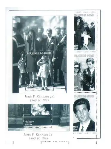 Republik Guinea. John F. Kennedy Jr. 1999. Serie + 2 Zettel.