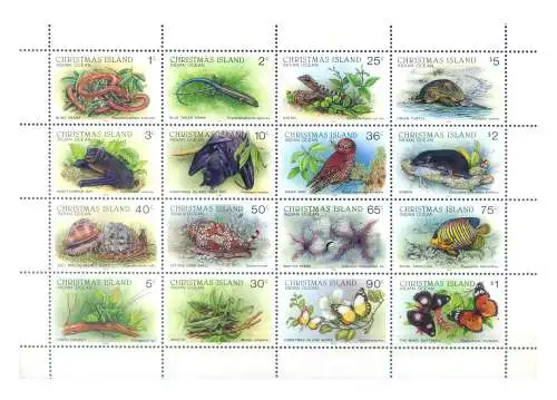 Weihnachten. Lokale Fauna 1988. Kleinbogen.
