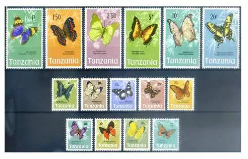 Tansania. Definitiv. Fauna. Farfalle 1973.