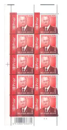 Belgien. Definitiv. König Albert II 2006. Kleinbogen.