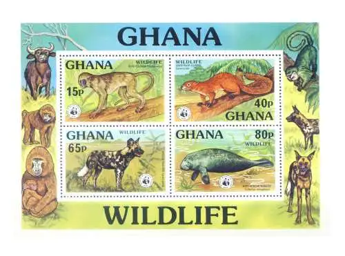 Ghana. Wildtiere 1979. Bogen.