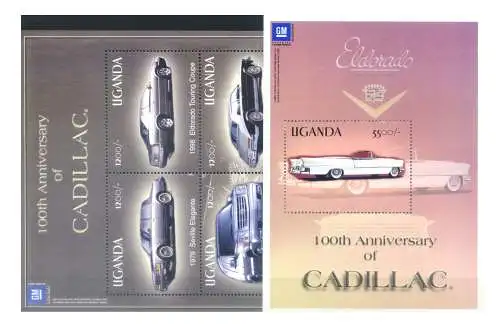 Uganda. Cadillac 2003 Automobile. Serie + Zettel.