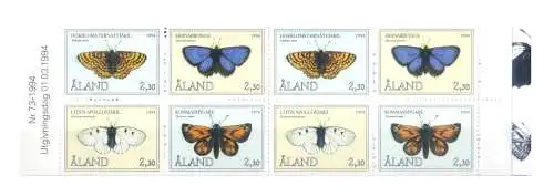 Aland. Fauna. Farfalle 1994. Libretto.