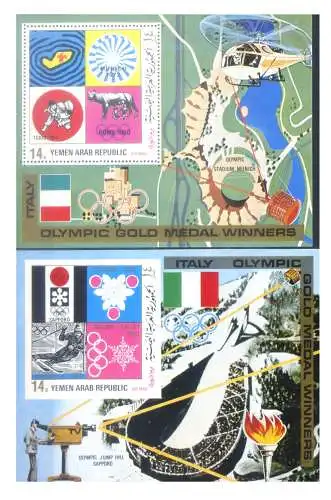 Republik Jemen. Sport. Medaillengewinner bei den Olympischen Spielen 1971. 2 Zettel.