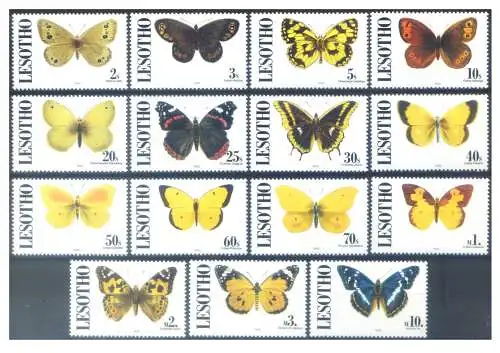 Lesotho. Definitiv. Fauna. Farfalle 1992.