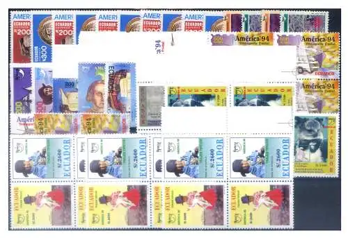 Ecuador. UPAEP. Kleines Emissionsset 1990-1996.