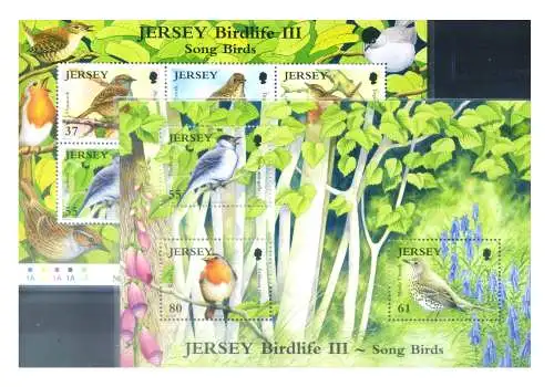 Jersey. Fauna. Singvögel 2009. 2 Zettel.