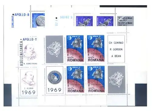 Rumänien. Astronautica 1968-1969. 4 Zettel.