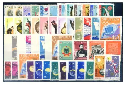 Albanien. Kompletter Jahrgang 1964. Serie Vögel fehlt.