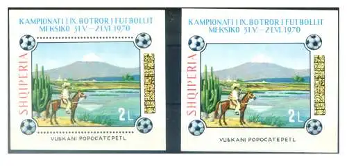 Albanien. Sport. Fußball 1970. 2 Zettel.