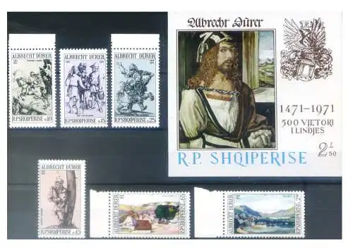 Albanien. Arte. Albrecht Dürer 1971. Serie + Zettel.