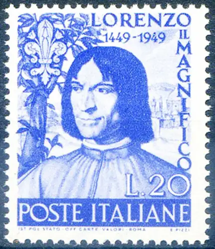 Italienische Republik. Lorenzo der Prächtige 1949.