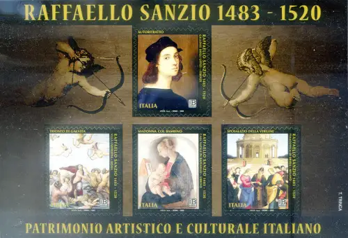 Italienische Republik. Raffaello Sanzio 2020. Blatt.