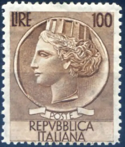 Italienische Republik. Syrakus Großformat, filigrane Sterne II 1955.