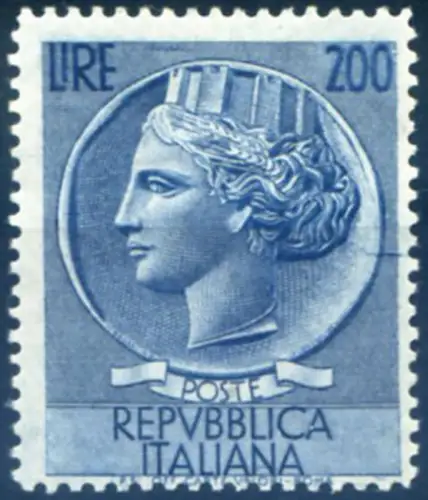 Italienische Republik. Syrakus Großformat, filigrane Sterne II 1957.