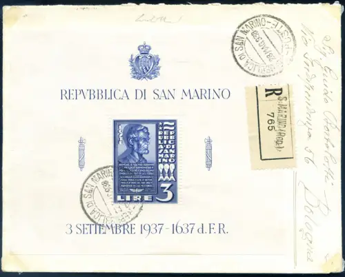 San Marino. Abraham Lincoln 1938. 2 empfohlen.
