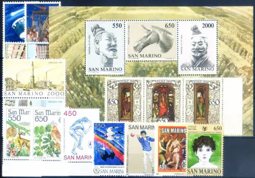 San Marino. Kompletter Jahrgang 1986.