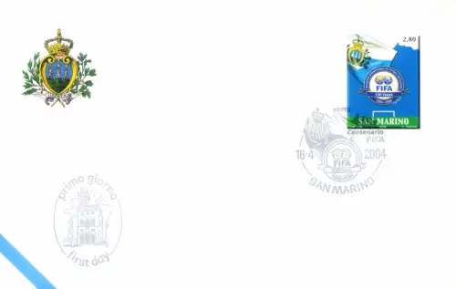 San Marino. Sport. Fußball 2004. FIFA. FDC.