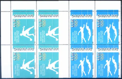 San Marino. Sport. Olympische Spiele 2008 in Peking. 4er Blöcke.