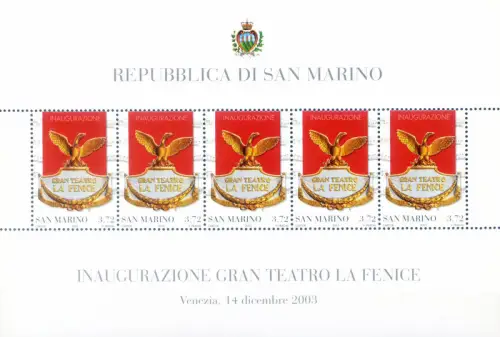 San Marino. Teatro La Fenice 2003. Blatt.