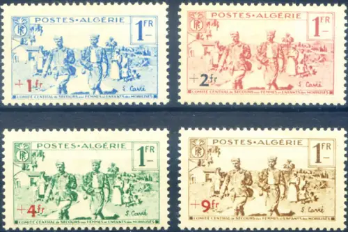 Algerien. Hilfe für die Kinder der Soldaten. 1939 überdruckt. Linguellati.