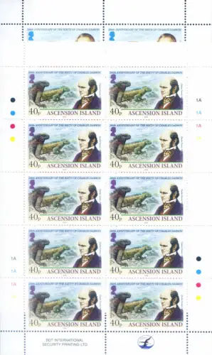 Aufstieg. Charles Darwin 2009. 4 Miniblätter.