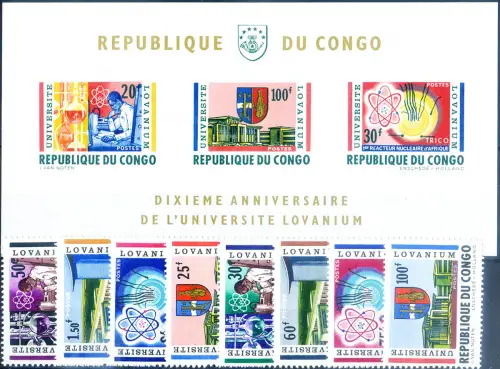 Kinshasa. Universität Löwen 1964. Serie + Zettel.