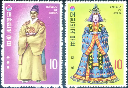 Korea. Süd. Traditionelle Kleidung der Yi (II) 1973-Dynastie.
