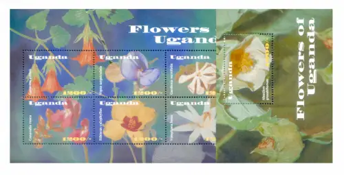 Uganda. Flora. Blumen 2002. Serie + Zettel.