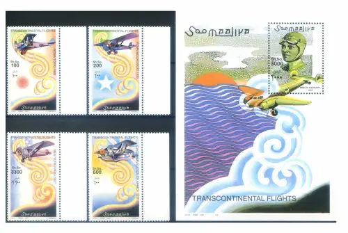 Somalia. Flugpioniere 2001. Serie + Zettel.