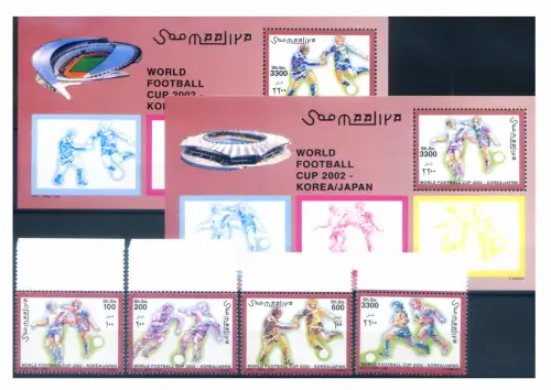 Somalia. Sport. Fußball 2002. Serie + 2 Zettel.