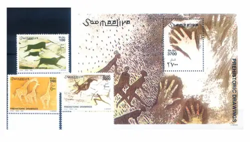 Somalia. Prähistorische Gemälde 2002. Serie + Zettel.