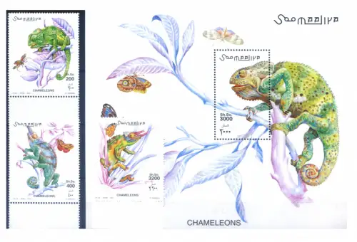 Somalia. Fauna. Chamäleon 2001. Serie + Zettel.