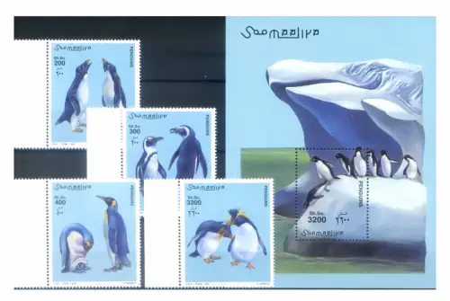 Somalia. Fauna. Pinguini 2001. Serie + Zettel.