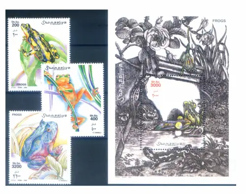 Somalia. Fauna. Frosch 2002. Serie + Zettel.