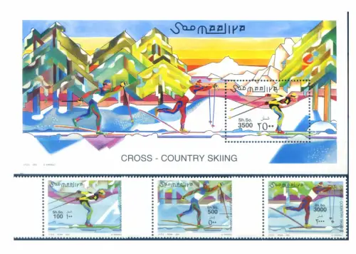 Somalia. Sport. Nordic Ski 2001. Serie + Zettel.
