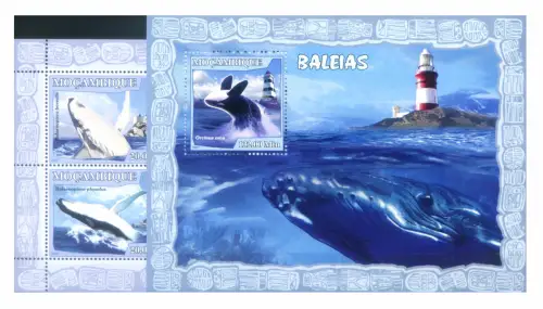 Mosambik. Fauna. Wale 2007. Serie + Zettel.