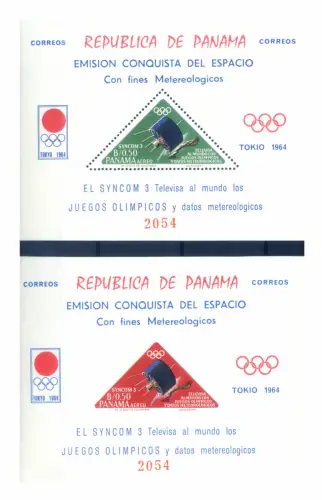 Panama. Astronautica. Wettersatelliten 1964. 2 Zettel.